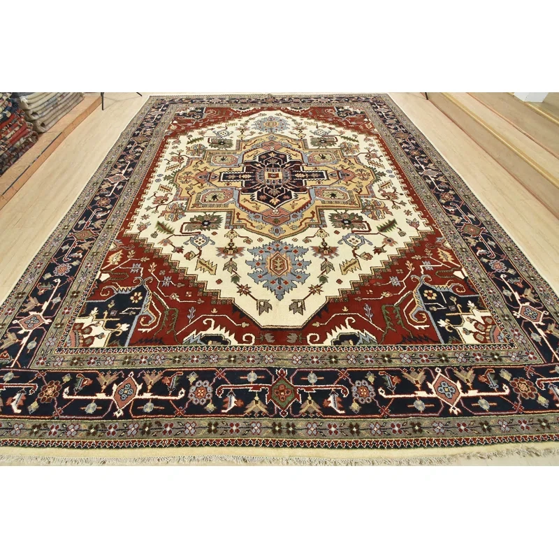 Heriz Serapi One-of-a-Kind 11'8'' X 14'9'' Wool Area Rug in White